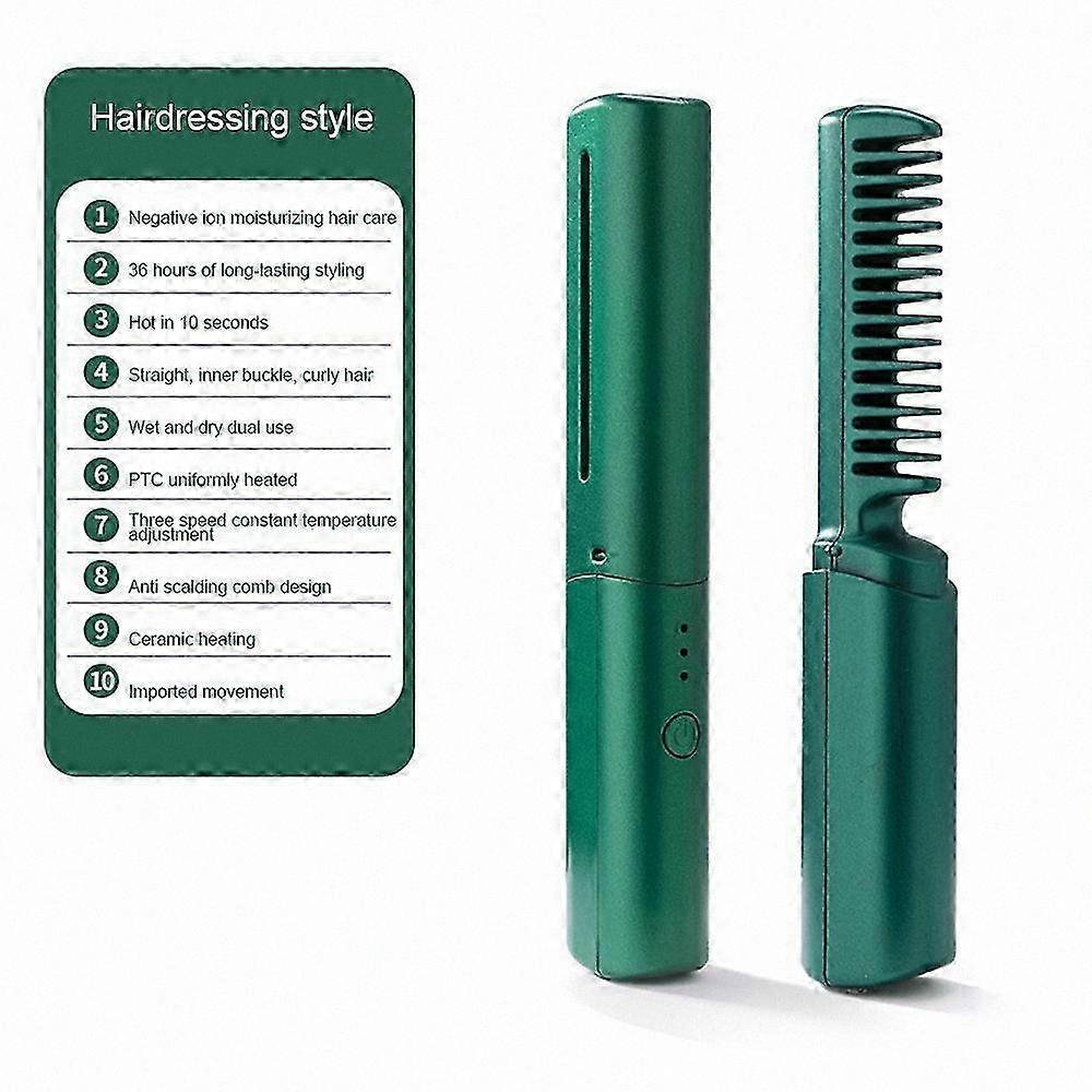 2-in-1 Hot Styling Comb with Straightening and Curling Functions for Hair Smoothing and Versatile Looks