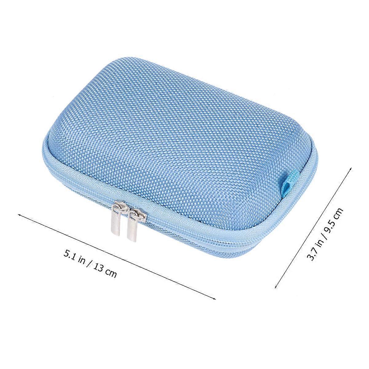 Travel Digital Carrying Pouch 2Pcs Hard Disk Storage Box For USB Player With Anti-static Absorbing Feature In Blue