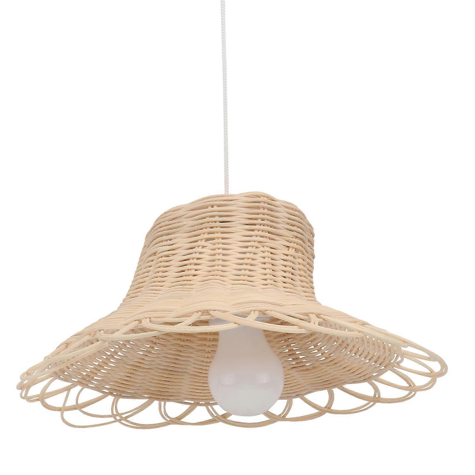 Khaki Rattan Lamp Cover for Home with Light Screen Function 2Pcs