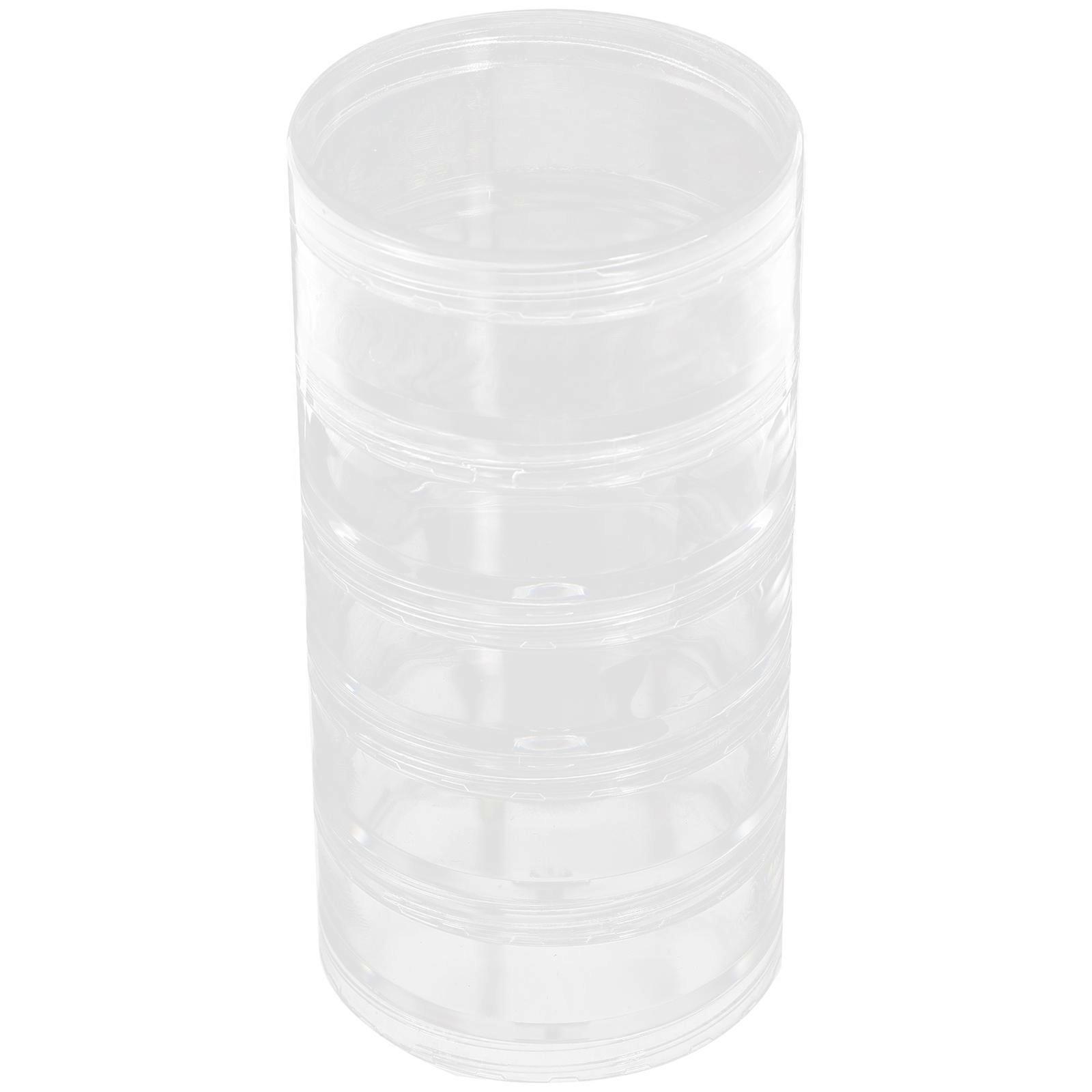 Cosmetics Box Stackable Cylinder Containers for Storage with 5Pcs Clear Boxes