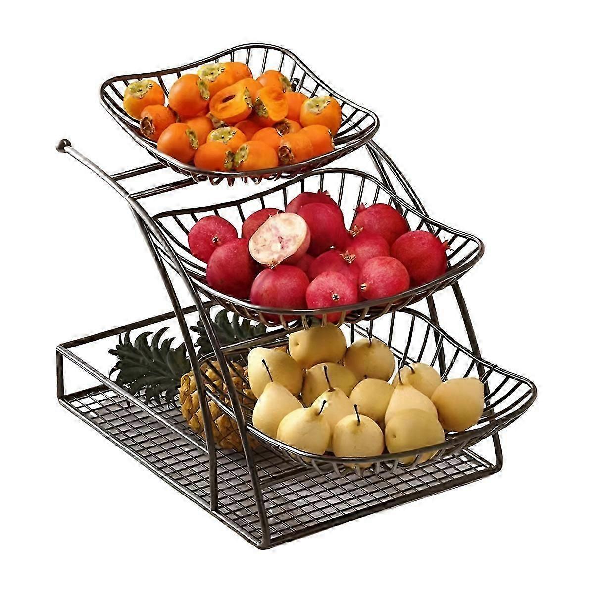 Kitchen Organizer Rack 3-Tier Seasoning Vegetable Fruit Rack Removable Stand Storage Rack