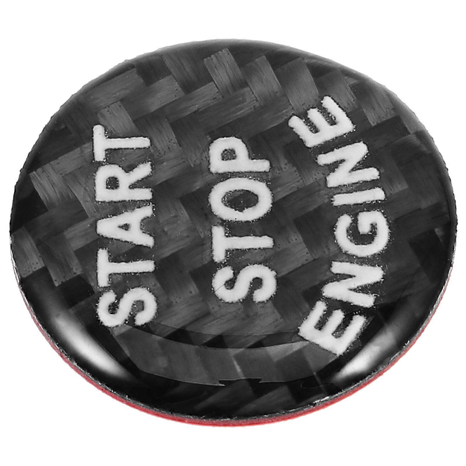 Car Start Button Cover for Push Start Function 2Pcs Black Plastic Interior Accessory
