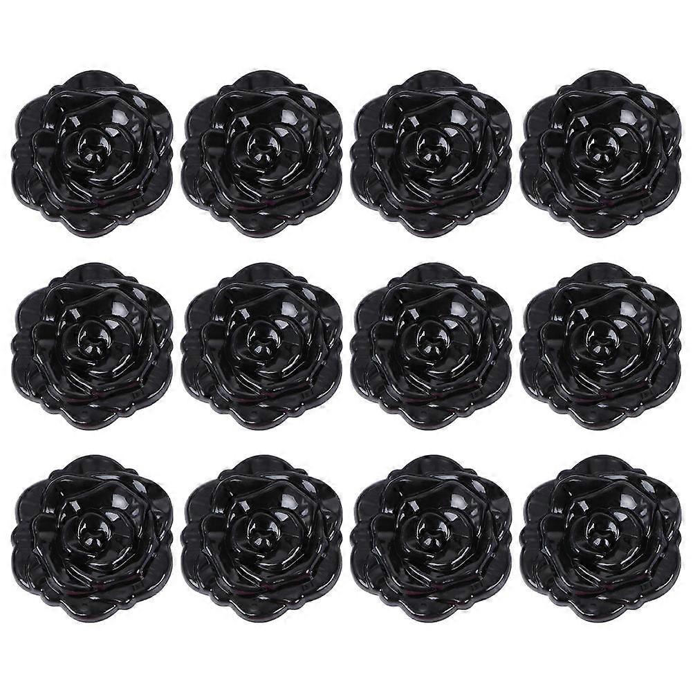 Cosmetics Mirror Double-Side Compact Mirror for Daily Use 24Pcs Black
