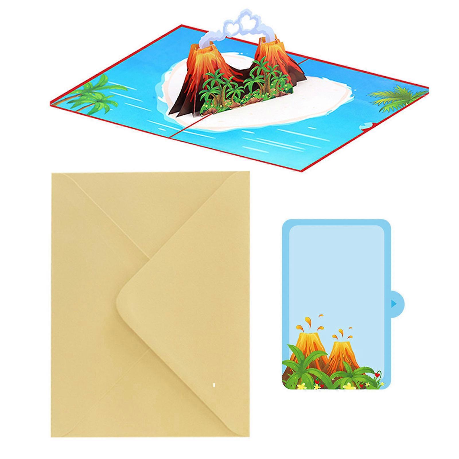 Unique 3D Burst Up Heart Mountain Greeting Card with Example Writing Space Additional Cardstock Holy being Tender Festivities Multicolor