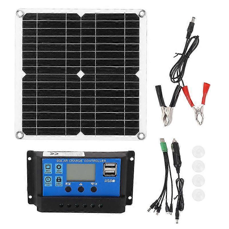 12W 12V Monocrystalline Solar Panel Kit with 100A Controller - IP65 Waterproof for RV Charging