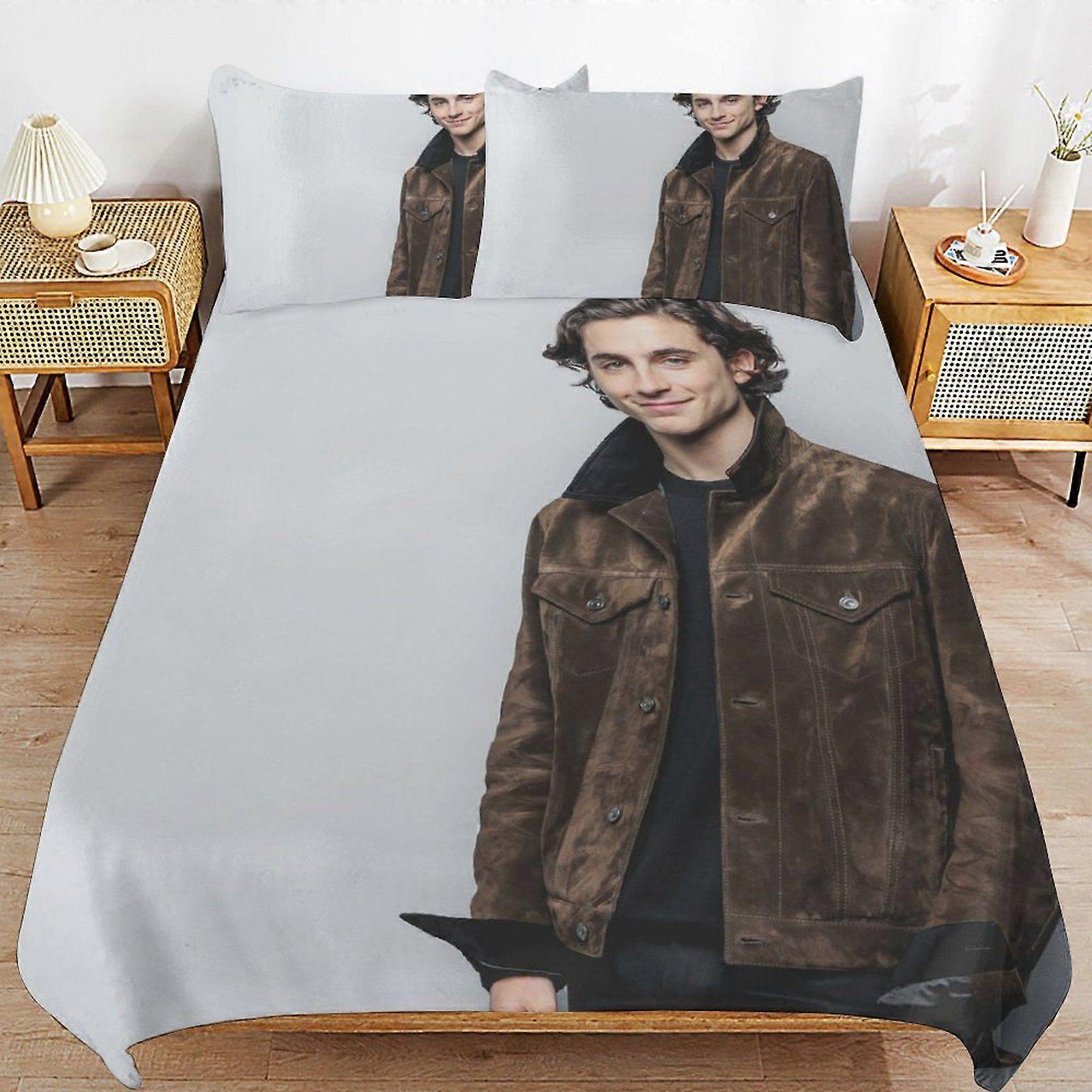 a24 Timothe Chalamet Light Surface Fit Smooth Sleep Comfort Zipper End Closure Duvet Cover Sets Day Use b24