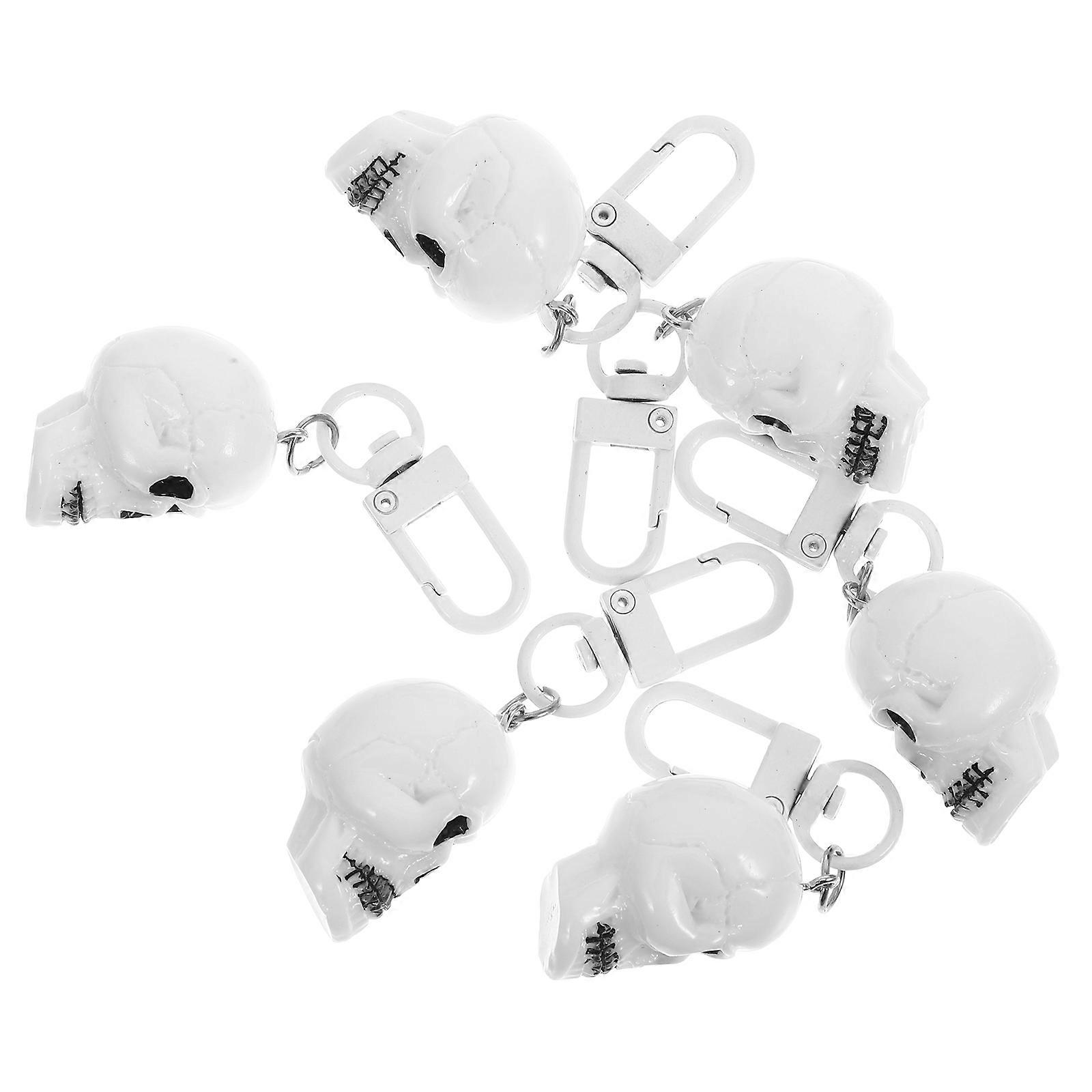Horror Skull Keychains for Decor 18Pcs Halloween White Keychain