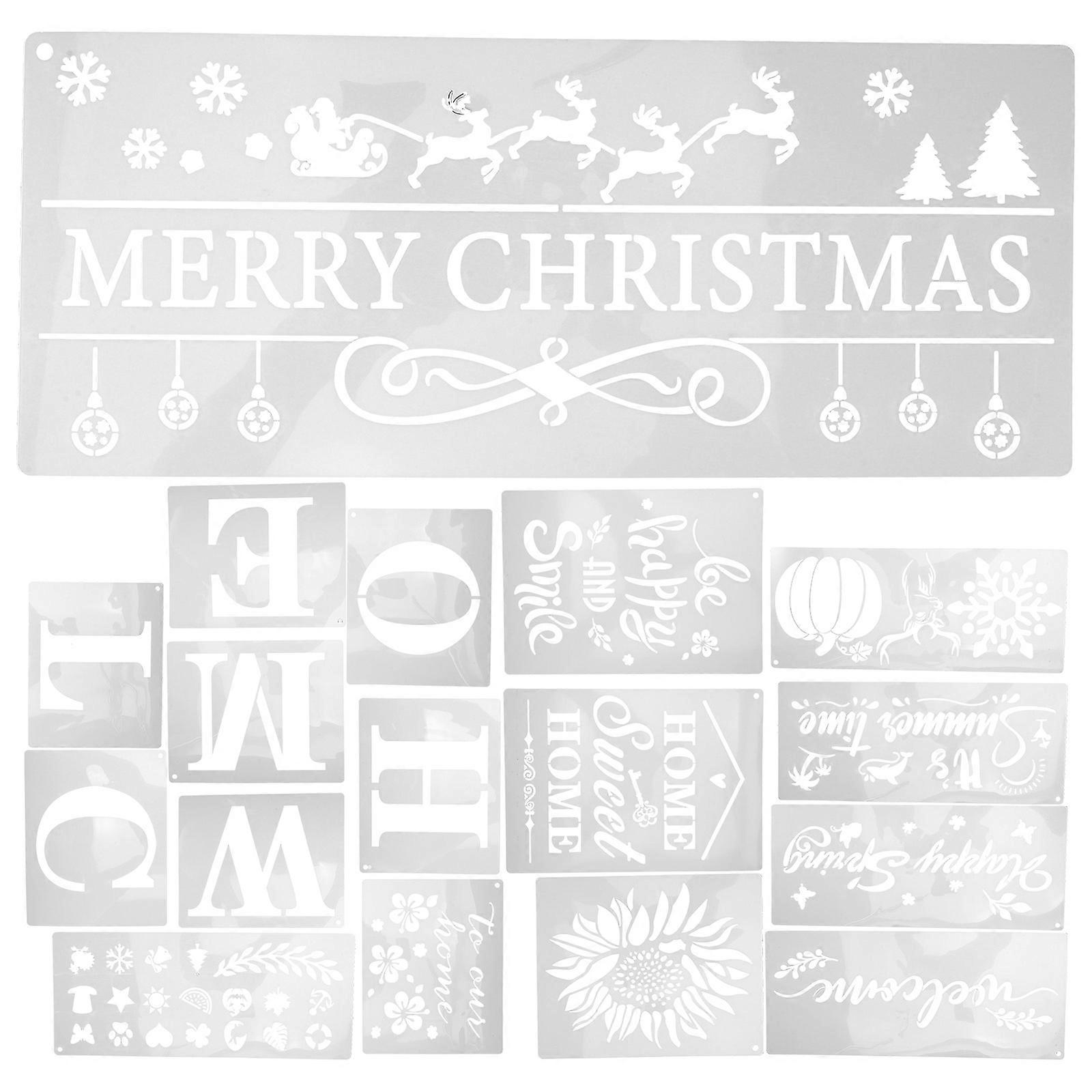Welcome Stencils 52 Sheets DIY Drawing Templates For Artists Home Decoration 36x15cm Portable Customizing
