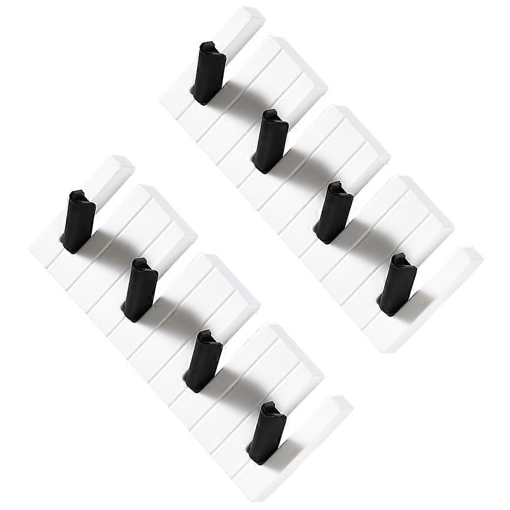Bathroom Storage Shelf Hanging Hooks Rack 4Pcs Plastic Punch Free Holder
