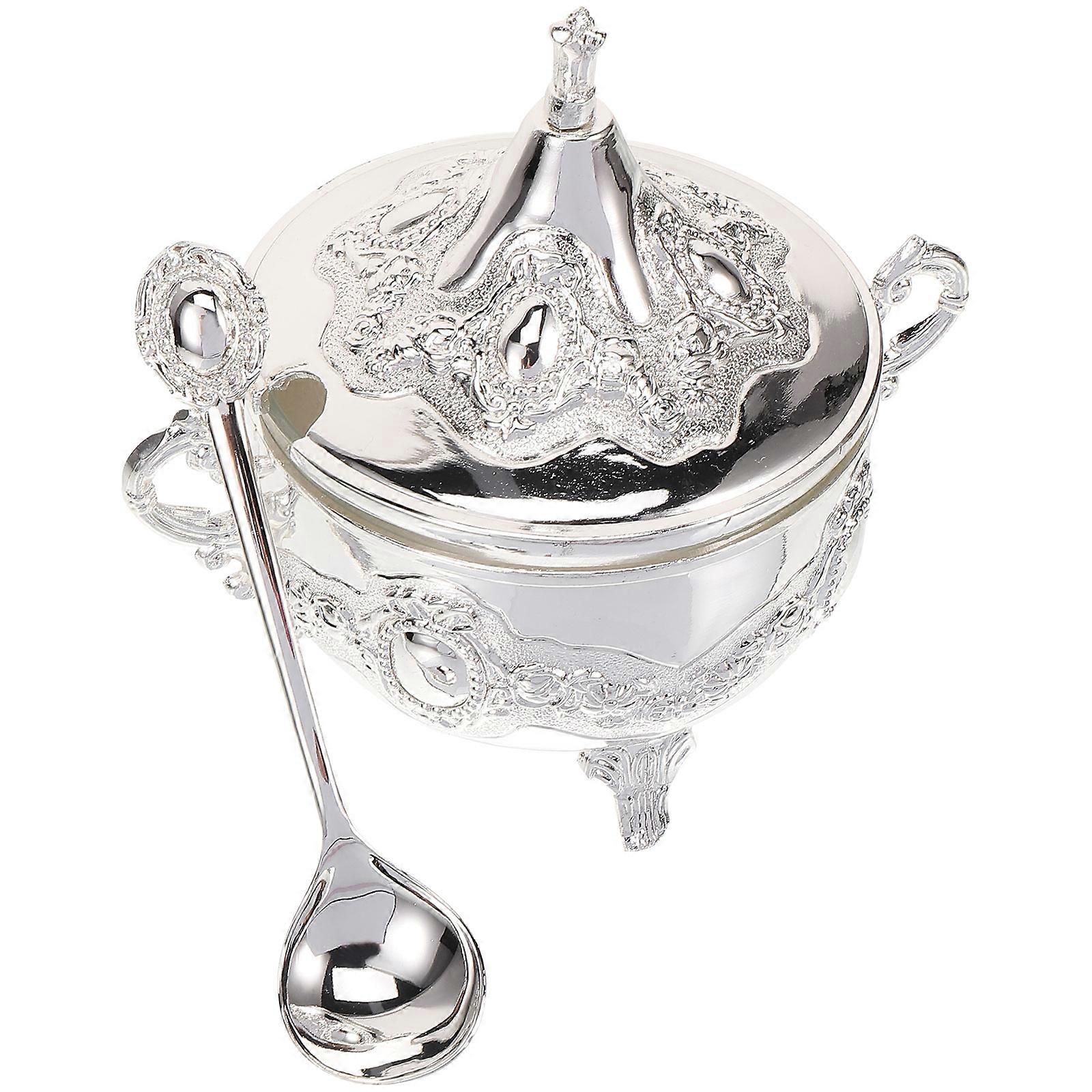 Rectangular Spice Storage Jar 4Pcs For Restaurants And Cafes Featuring Zinc Alloy Material And Spoon