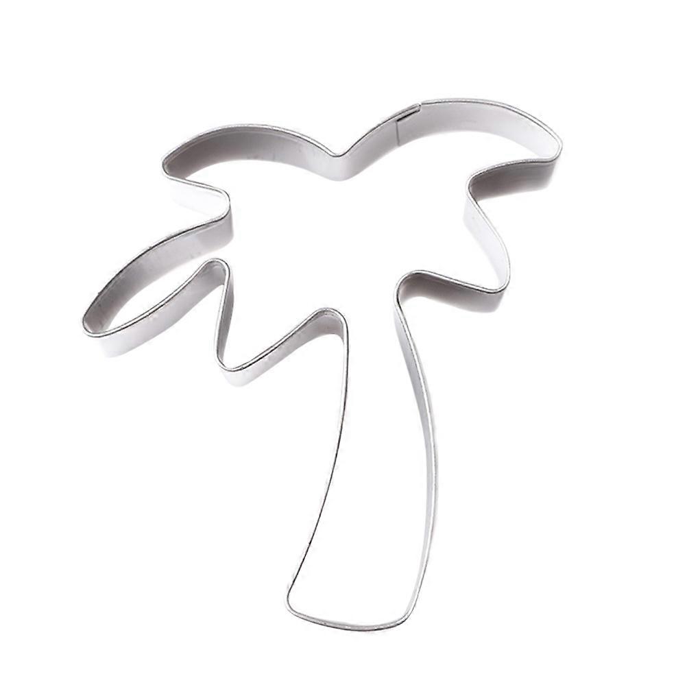 Stainless Steel Cookie Cutters Coconut Tree Shape for Cookies 3Pcs Set Silver