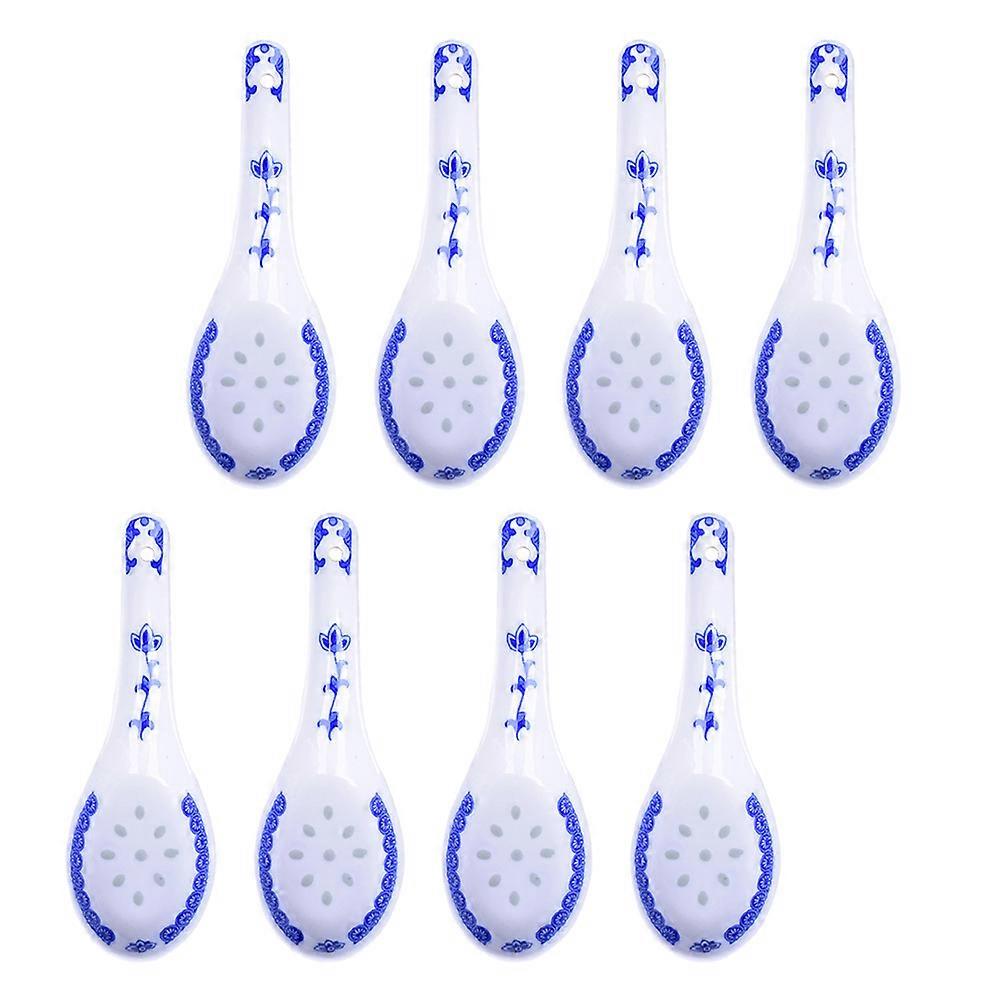 Multi Household Dinner Spoon Ceramic Chinese Style Soup Spoon 16Pcs Set