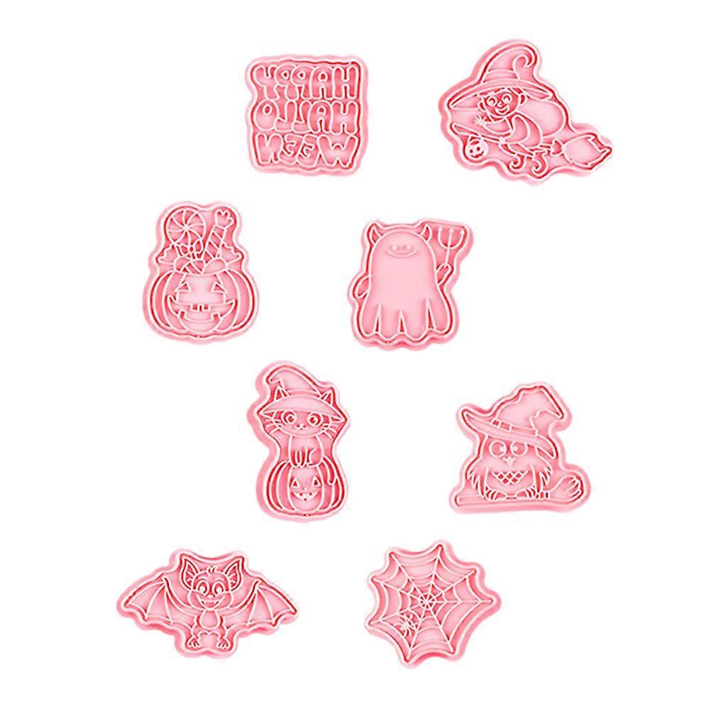 Biscuit Mold Cookie Press for Baking 2Sets Pink Halloween Stamps