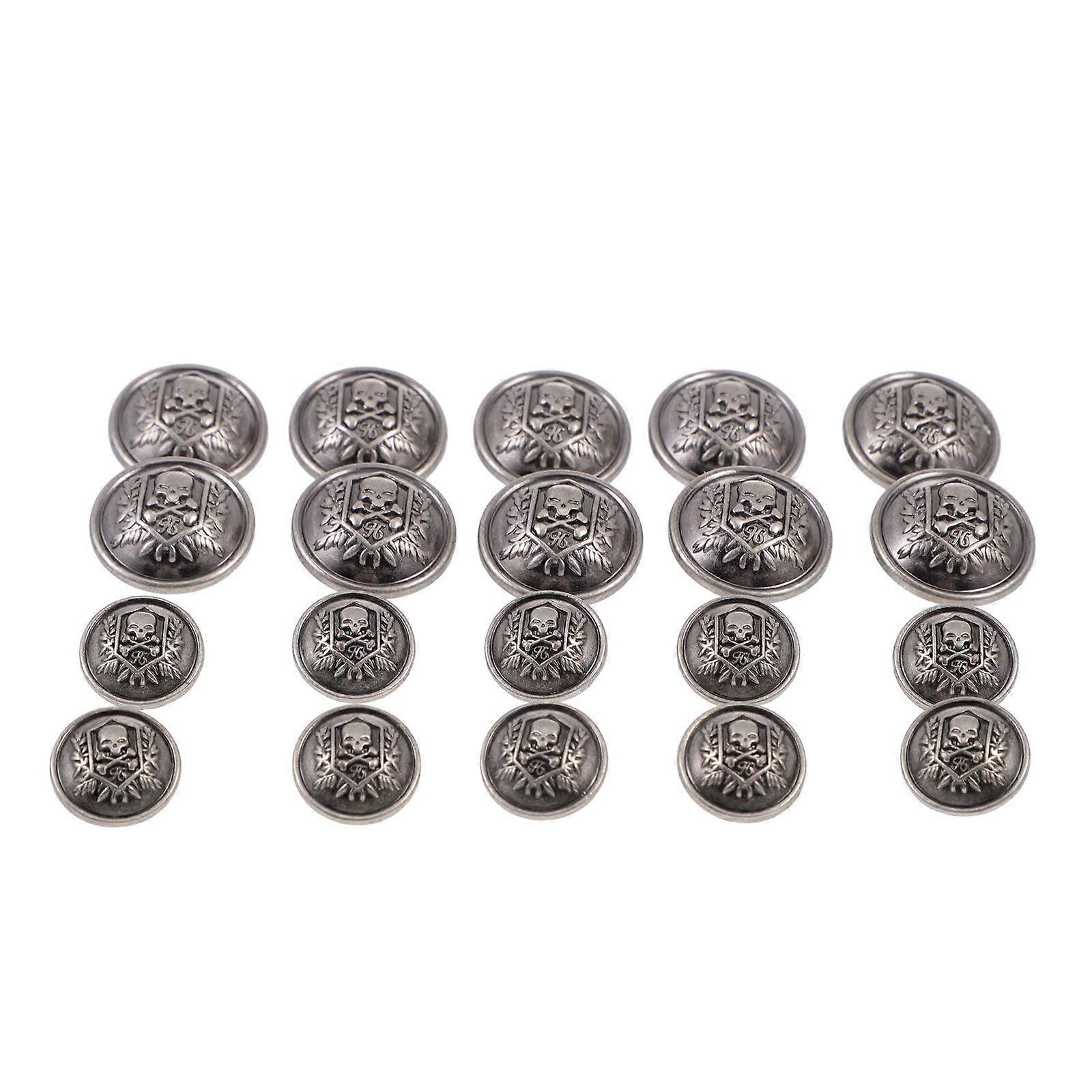 Durable Alloy Round Button 20Pcs Clothing Buttons For Sewing Decoration Grey Simple Design