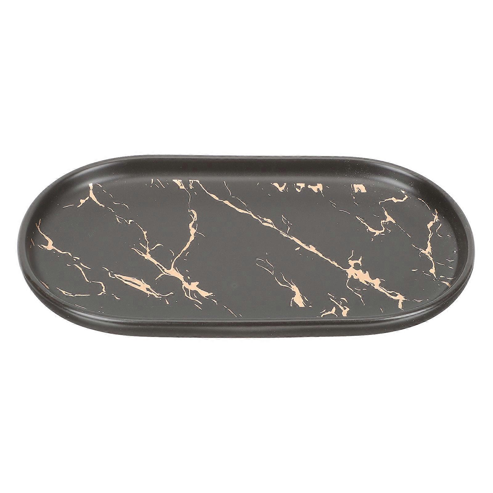 Delicate Finishing Tray for Bathroom Use 2Pcs Marble Pattern Household Plate