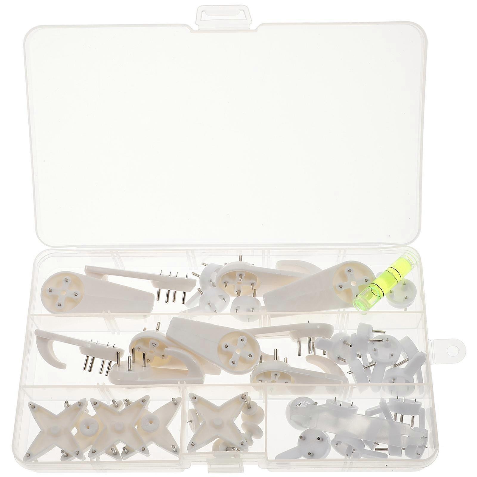117Pcs Picture Hooks Non-Trace for Storage White Wall Hanging Kit