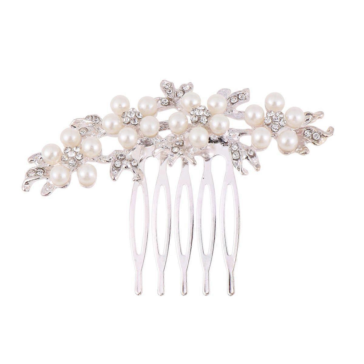 1pc Imitation Perle Peigne à cheveux Inlay Strass Inlay Alloy Insert Peigne Coiffe Accessoires de cheveux de mariée