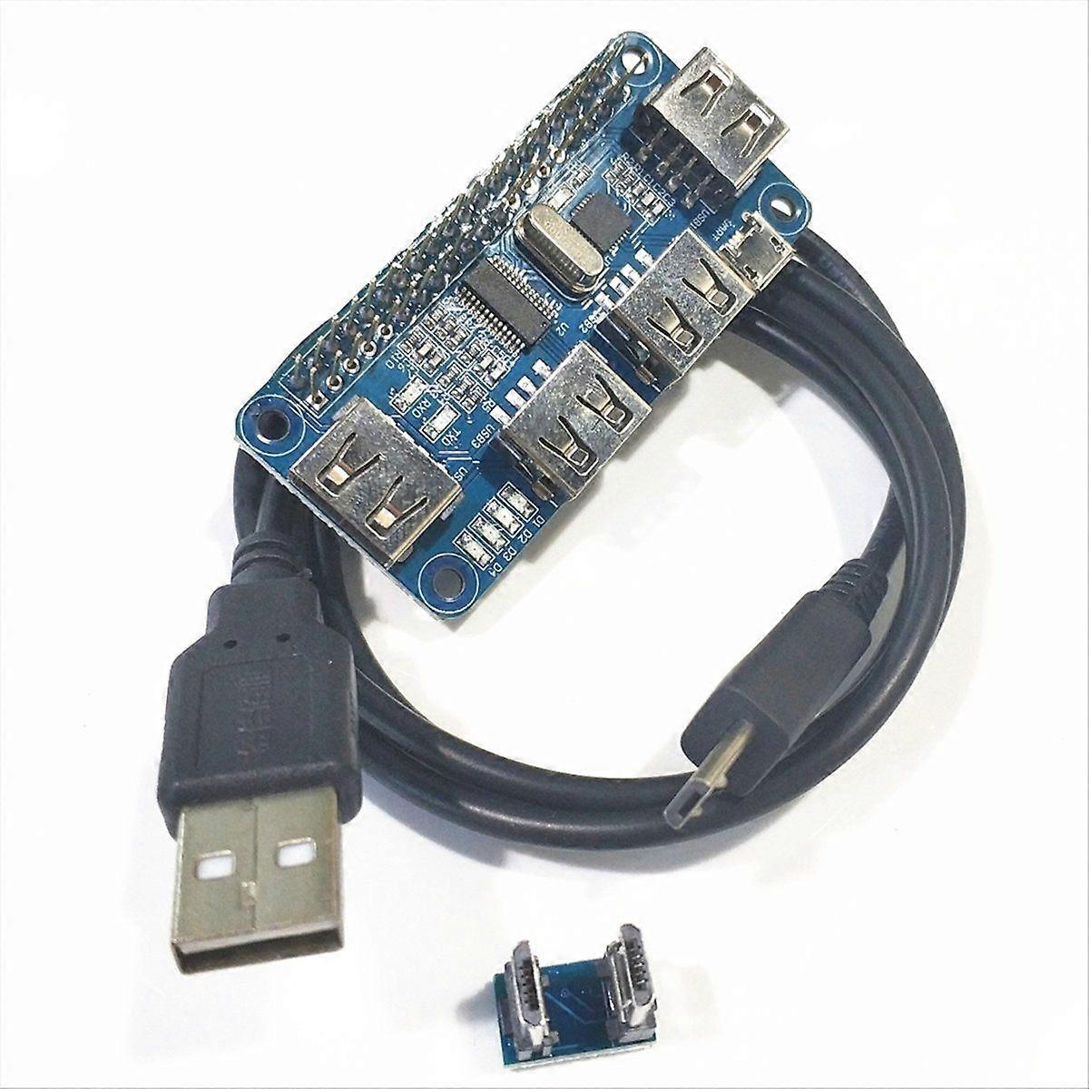 4 Ports USB HUB HAT for Raspberry Pi 3 / 2 / Zero W Extension Board USB to UART for Serial Debugging