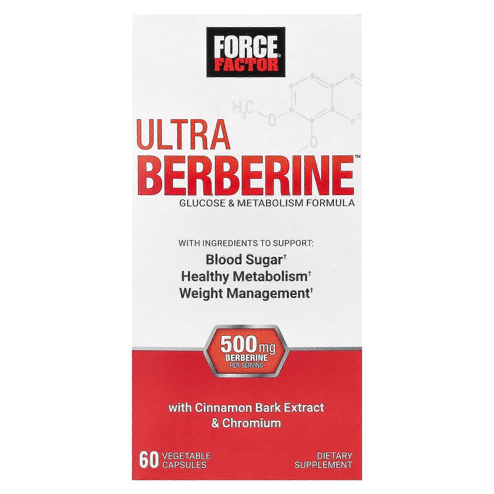 Force Factor, Ultra Berberine™, Glucose & Metabolism Formula, 60 Vegetable Capsules