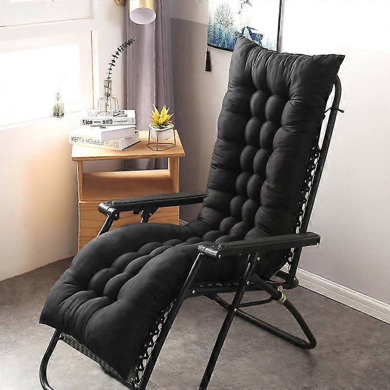 Soft And Thick Sunlounger Cushion For Indoor And Outdoor Use Black 60x40cm Extra Plush Padding