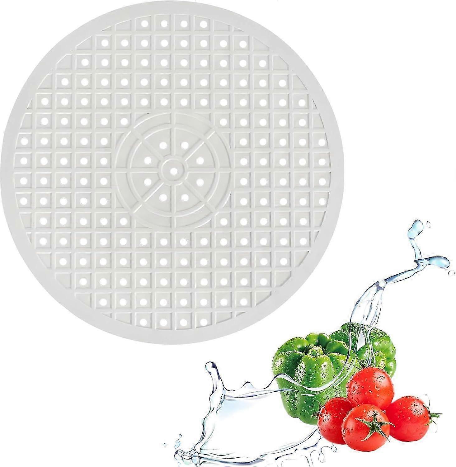 Round Sink Mat, 12 Inch, Countertop Protector, Foldable Sink Protector, to Protect Sink from Scratches (Round White) 25-26s