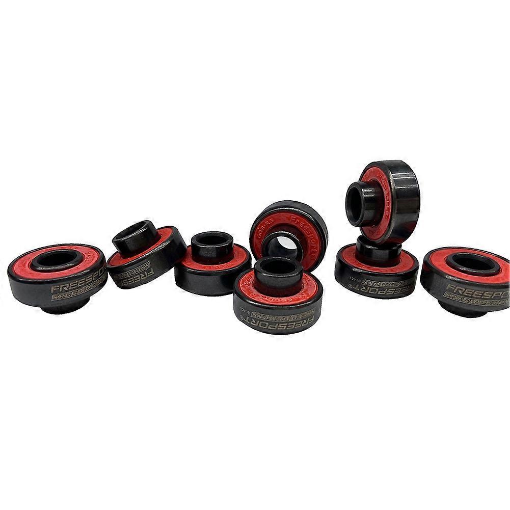 FREESPORT Black Bearings for Inline Skate or Skateboard (Pack of 8)