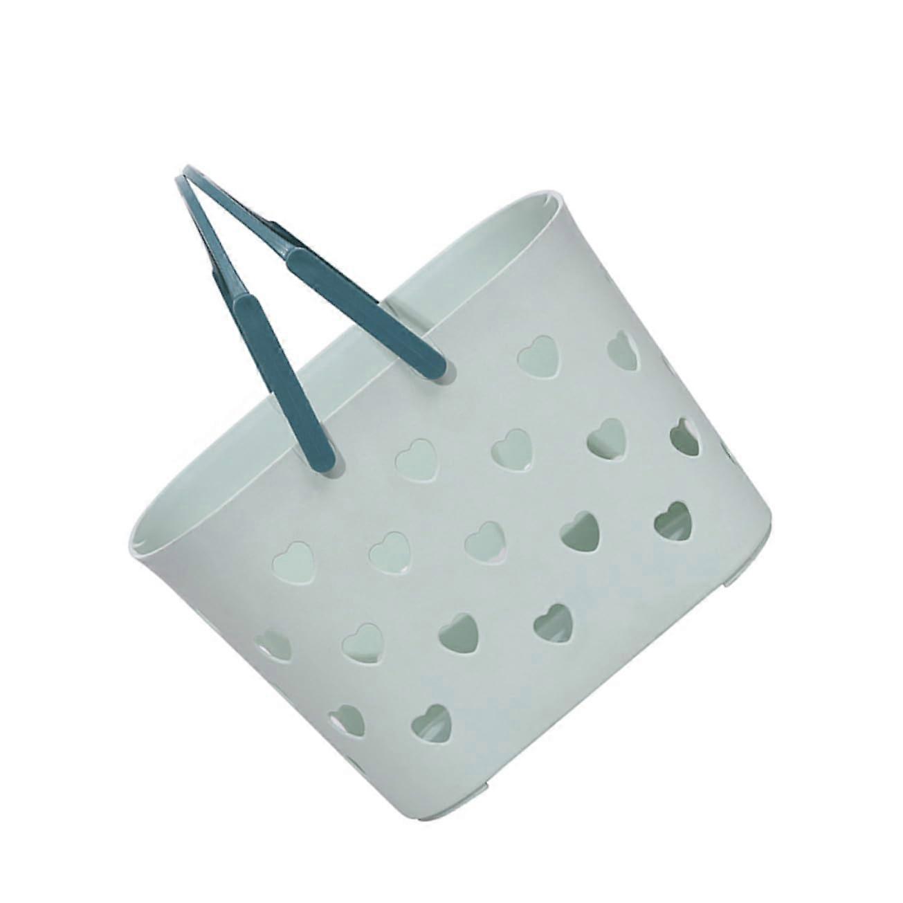 Portable Plastic Shower Basket Ergonomic Handles Efficient Drain Bathroom Storage Organizer