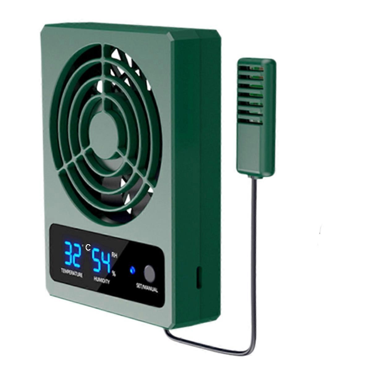 Reptile Ventilation Fan with Humidity Sensor and High-Temp Alarm, Fan Dehumidifier for Reptile Enclosure and Terrarium 