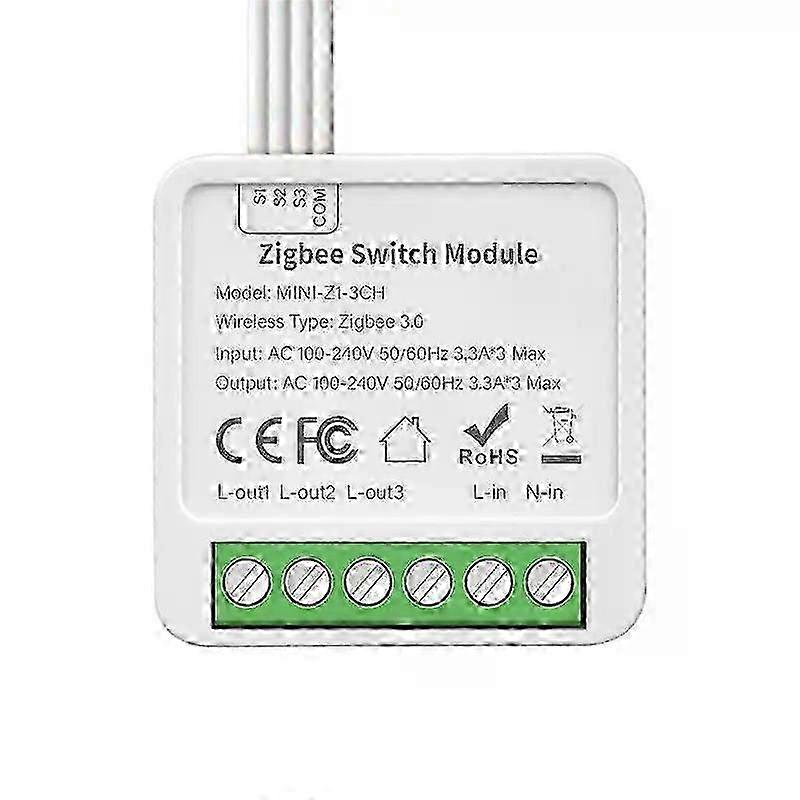 AUBESS Tuya Wifi / Zigbee 16A Mini Smart Switch 1/2/3/4 Gang Support 2-way Control For Smart Life Alexa Google Home Yandex Alice miao4