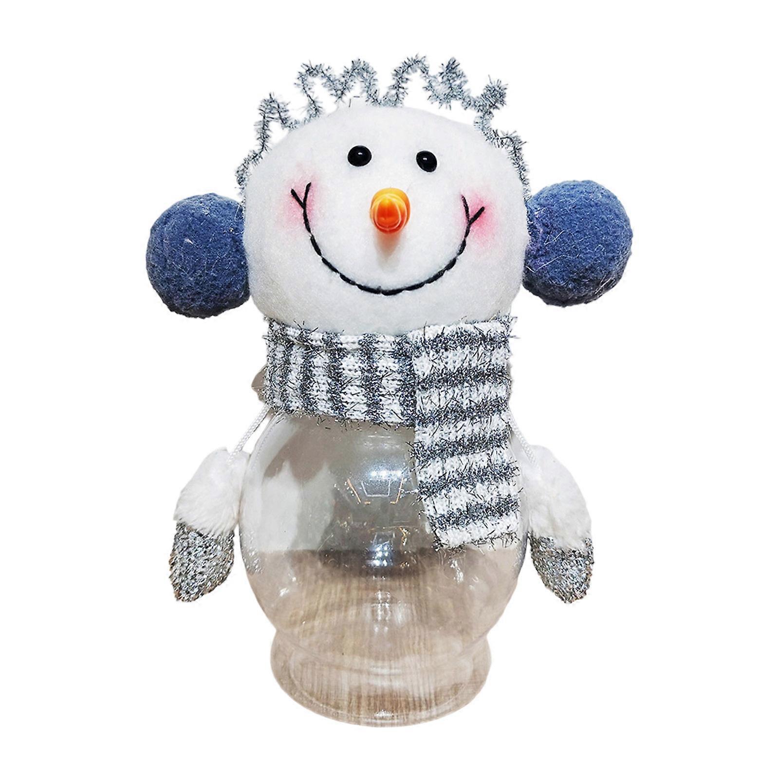Shimmering Polyester Holiday Candy Jar For Family Celebration Classroom Activities Durable Efficient Decorative Solution  Silver Snowman