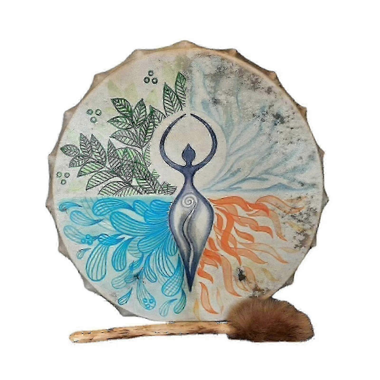 Handcrafted Shaman Drum Multicolor Tree Of Life Decoration