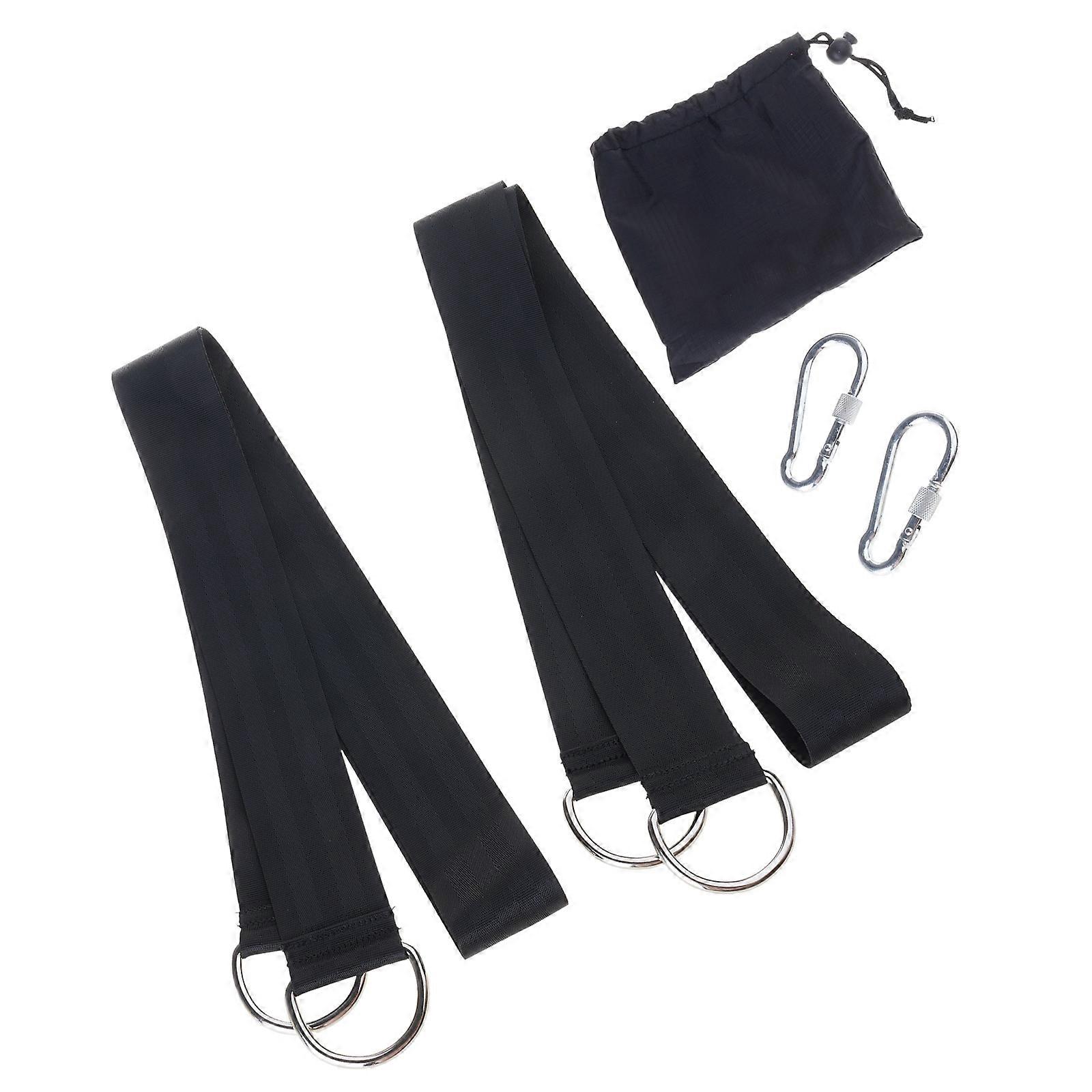 Tree Swing Hanging Straps Kit Holds for Extra Long Straps with Safer Lock Snap Carabiner Hooks for Tree Swing & Hammocks Multicolor