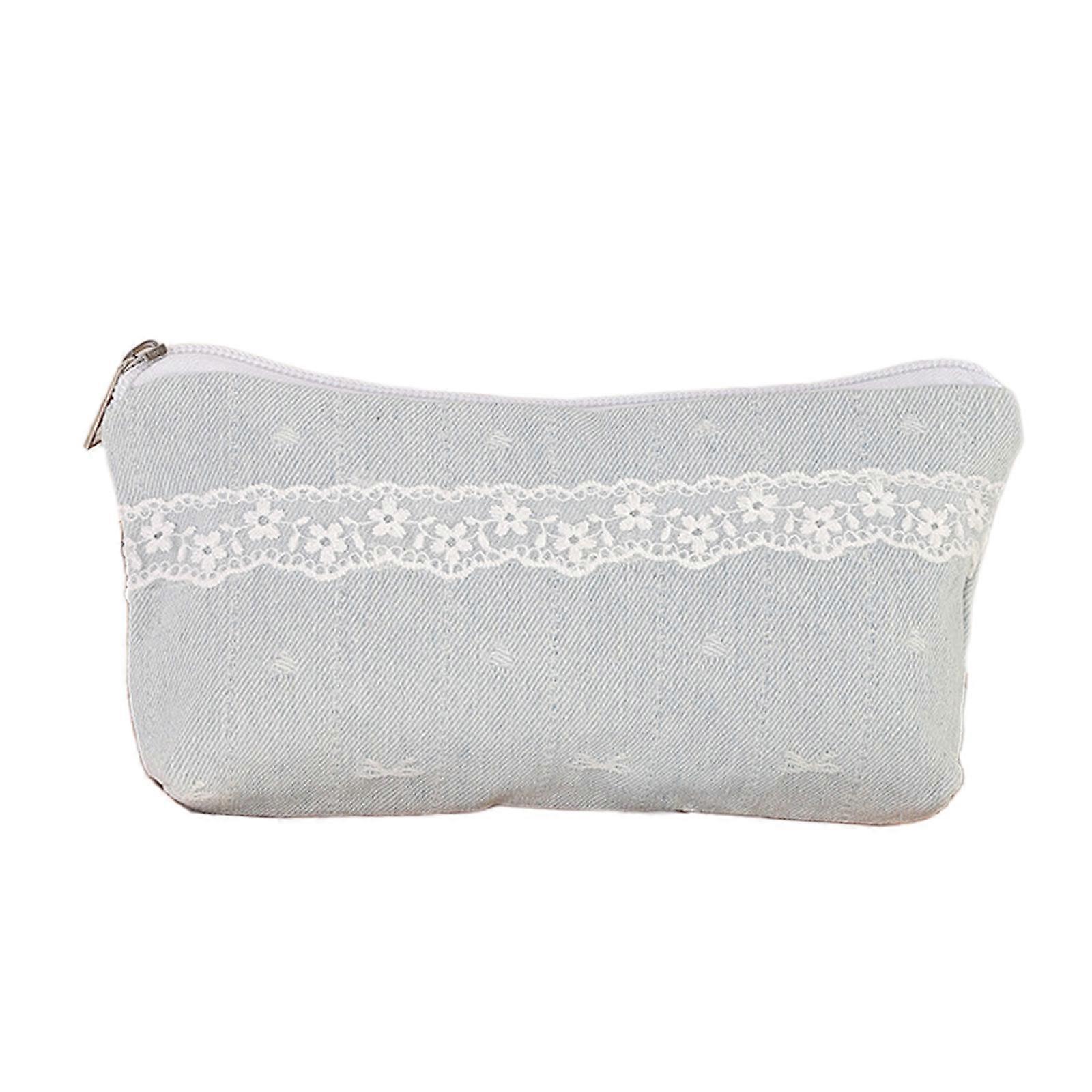 Portable Pen Bag Floral Print Pencil Case Canvas Pencil Box For Erasers Rulers Markers Storage Multicolor