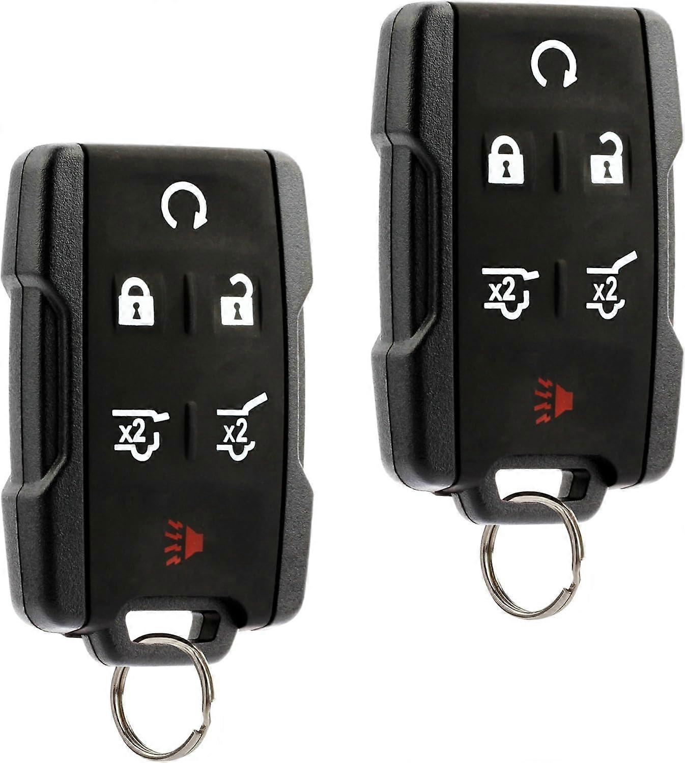 fits Chevy Tahoe Suburban/GMC Yukon Key Fob Keyless Entry Remote Start 2014 2015 2016 2017 (Set of 2)