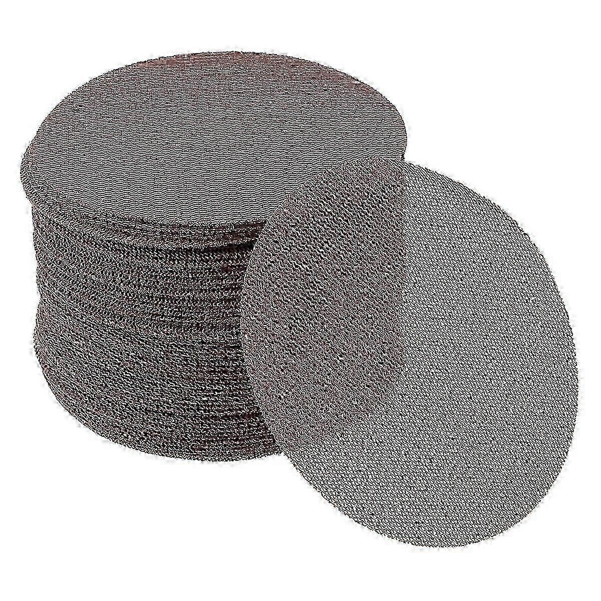 50 Pcs 5 Inch Abranet Sanding Mesh, Anti-Clog Sandpaper, Hook Loop Dust Free Net, 400 Grit Brown Alumin-As Shown