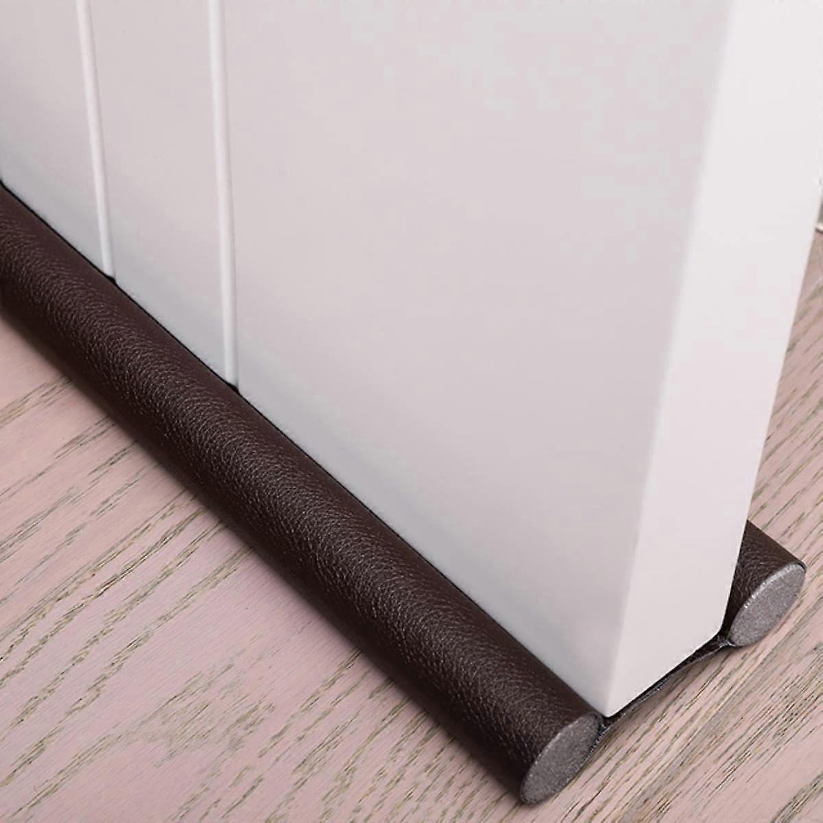 PU Leather Under Door Draft Stopper Weather Stripping Noise Reduction Seal Coffee