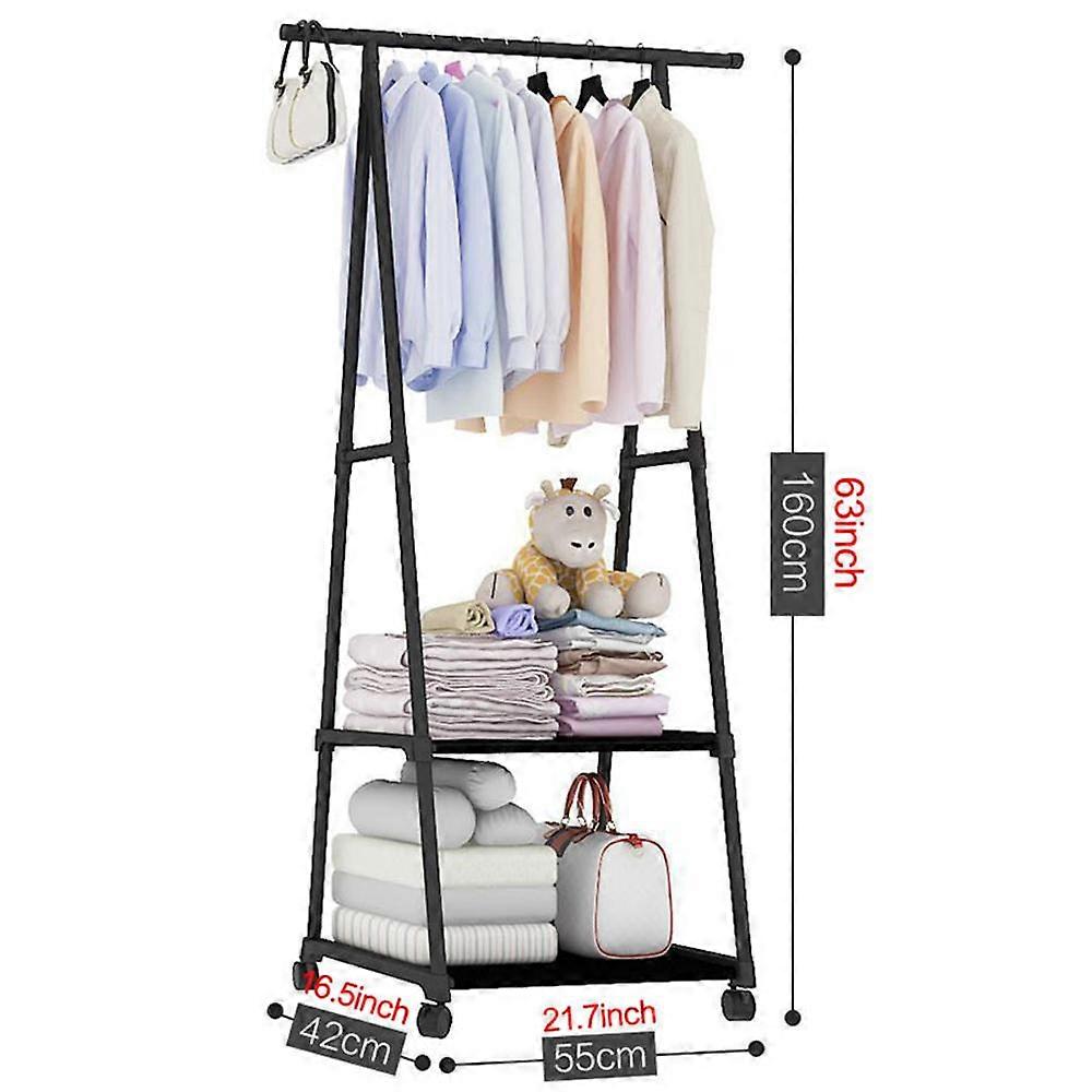 Multi-function Triangle Coat Rack Removable Bedroom Hanging Clothes Rack With Wheels Floor Standing Coat Rack Clothes Hanger FD47811259
