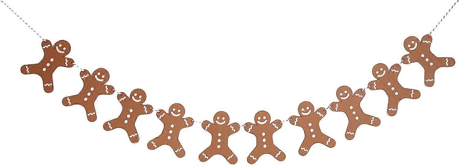 Tre Pepperkakemann Julefest Bunting Dekorasjon, 2M