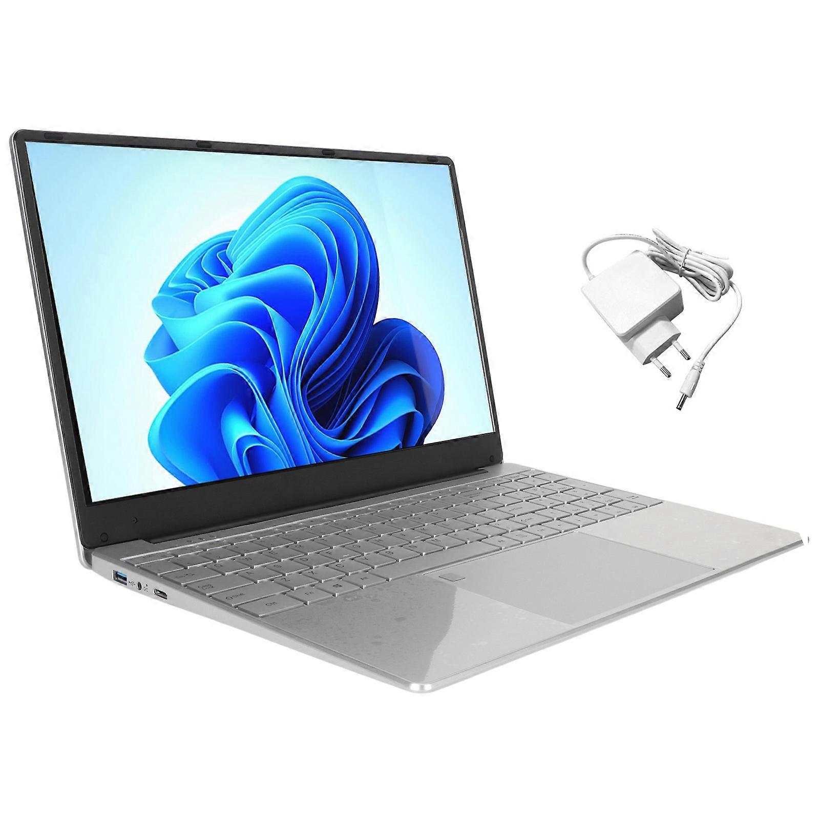 15.6 Inch Laptop with IPS Display 12GB RAM Quad Core Fingerprint Reader EU Plug