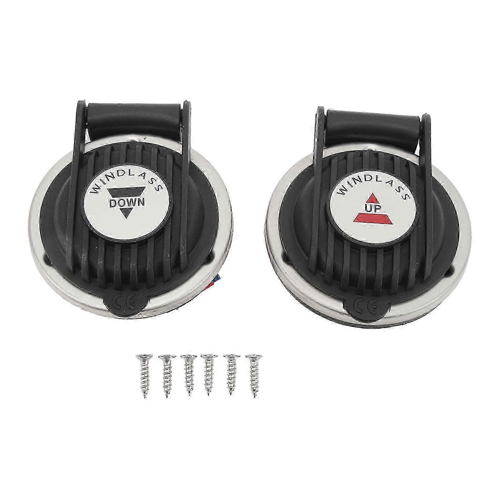 2Pcs Windlass Foot Up Down Switch Rustproof Sturdy Safety Protection Black Windlass Deck Foot Switch for Boat