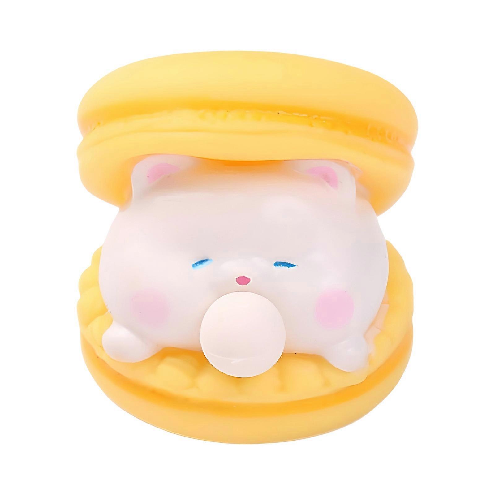 Bubble Blowing Squeeze Toy Hamburger Shape Soft TPR Stress Reliever For Children Office Hand Relaxing and Flexible  Yellow