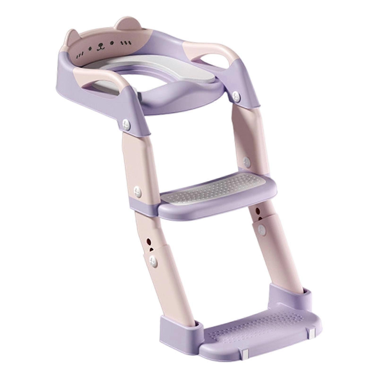 Kids Height Adjustable Potty Training Seat With 5 Level Setting And Ergonomic Foldable Structure  3 Functions  Pink Color
