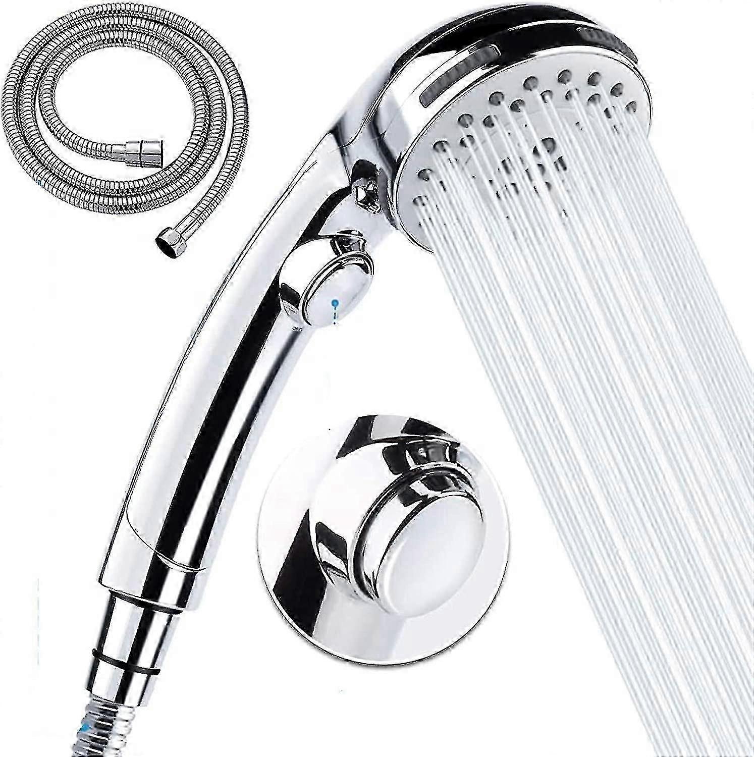 Handheld Shower Head With Hose - Spray Settings Removable High Pressure Shower Head With On / Off Switch