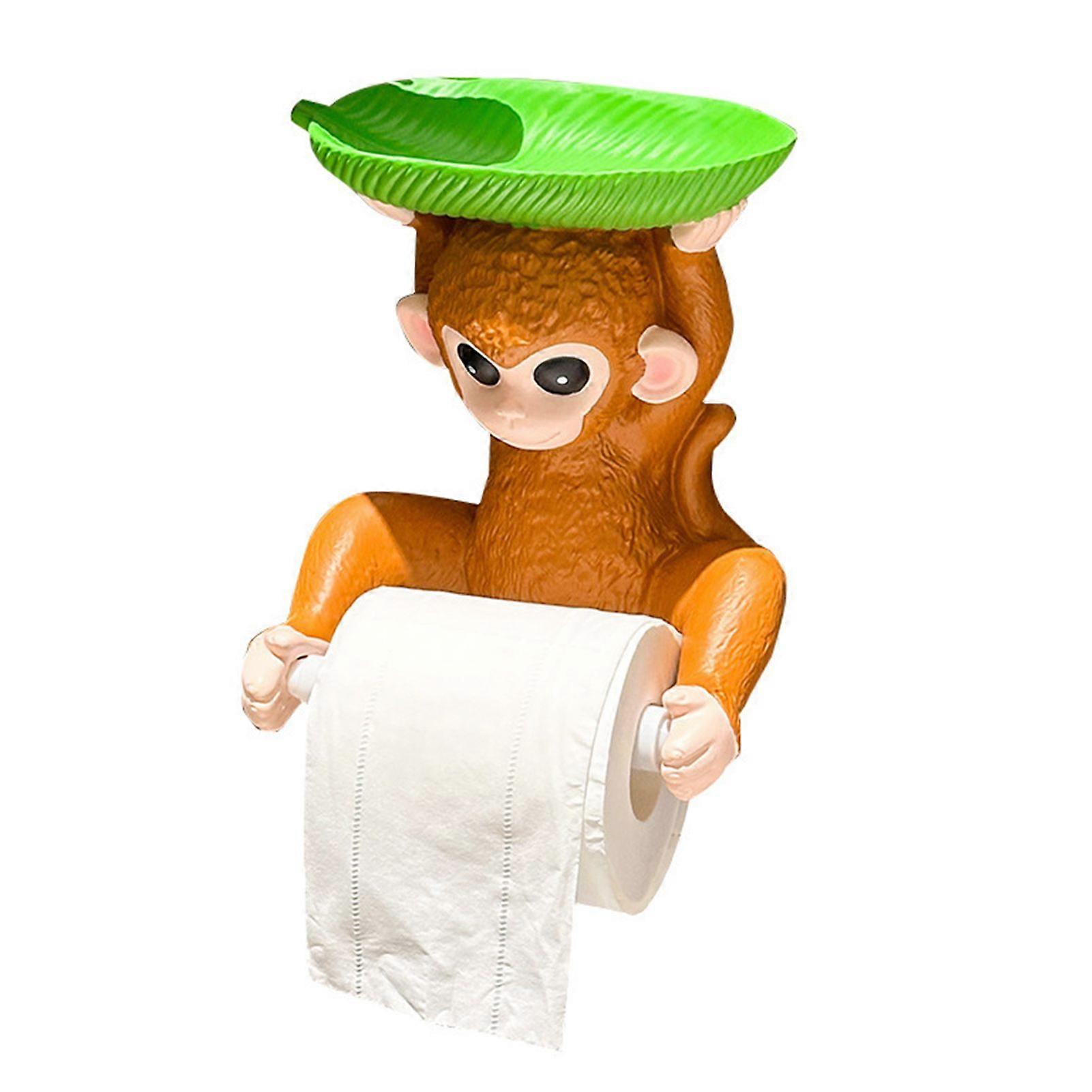 Kaesi Monkey Design Napkin Holder Two-Way Paper Roll Function Soap Box Easy Installation Tissue Storage Rack Bathroom Accessories