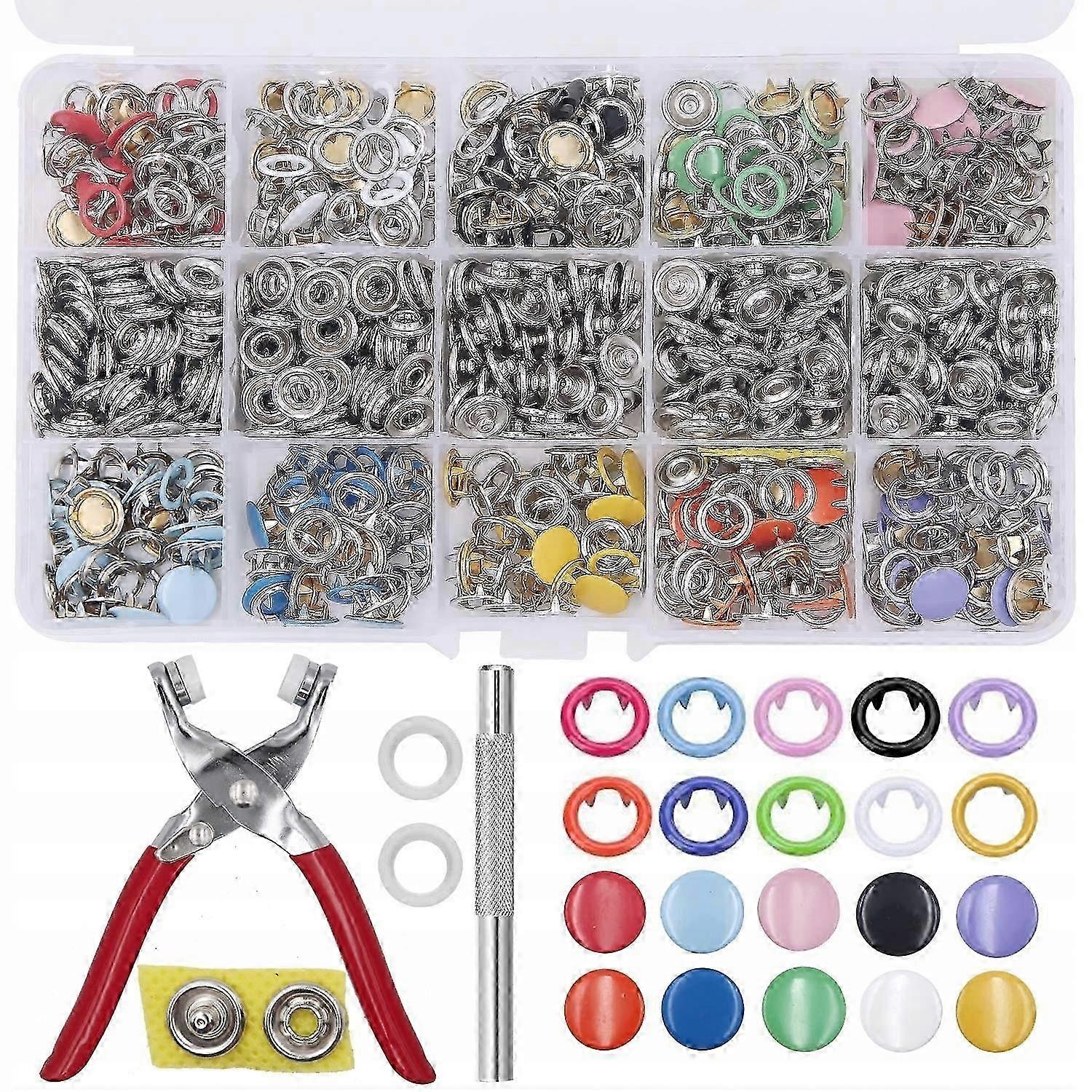 200 Pcs Snap Fastener Set. Pliers Tool
