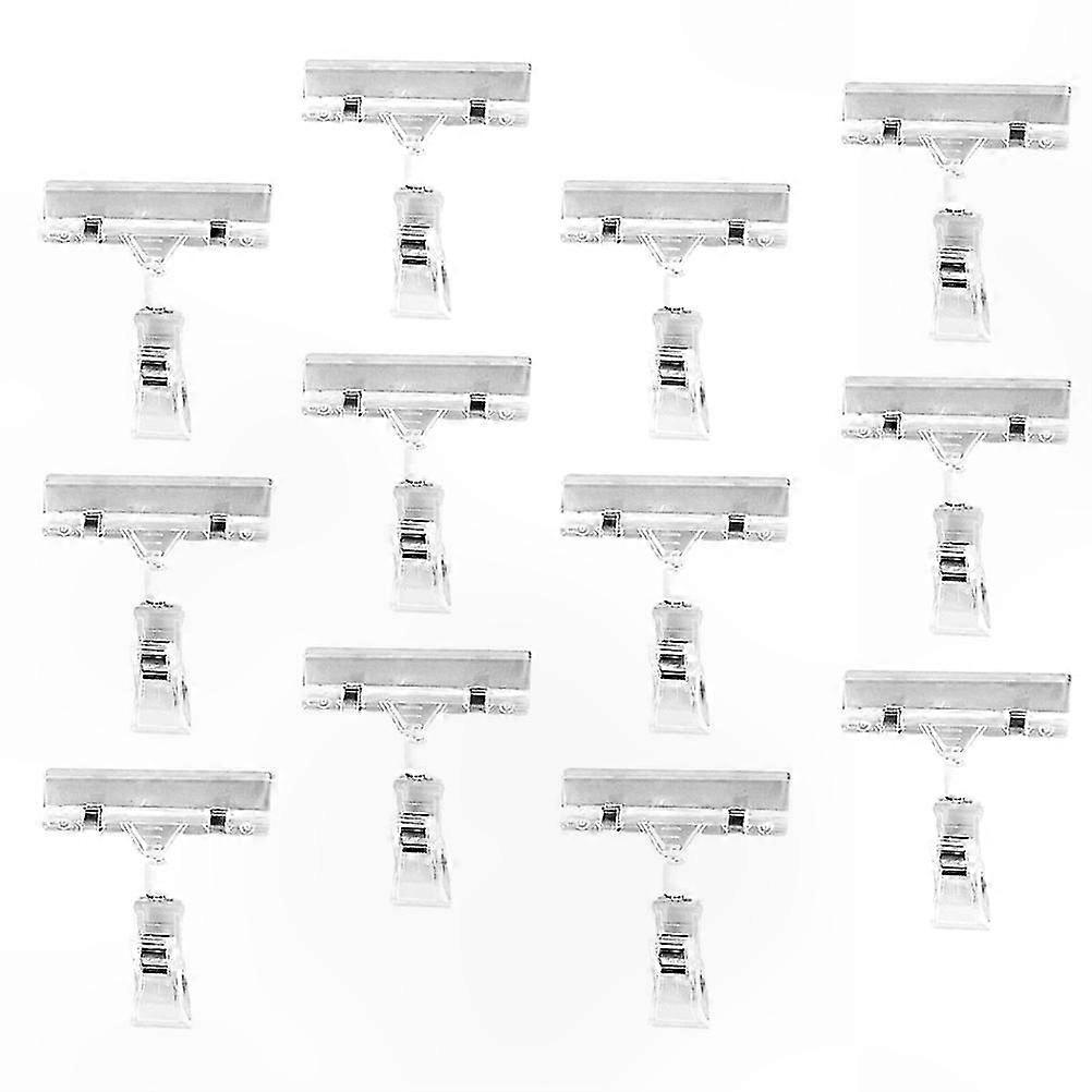 Transparent Rectangular Clip-On Label Holders for Exhibition and Store Displays, 50 Pieces