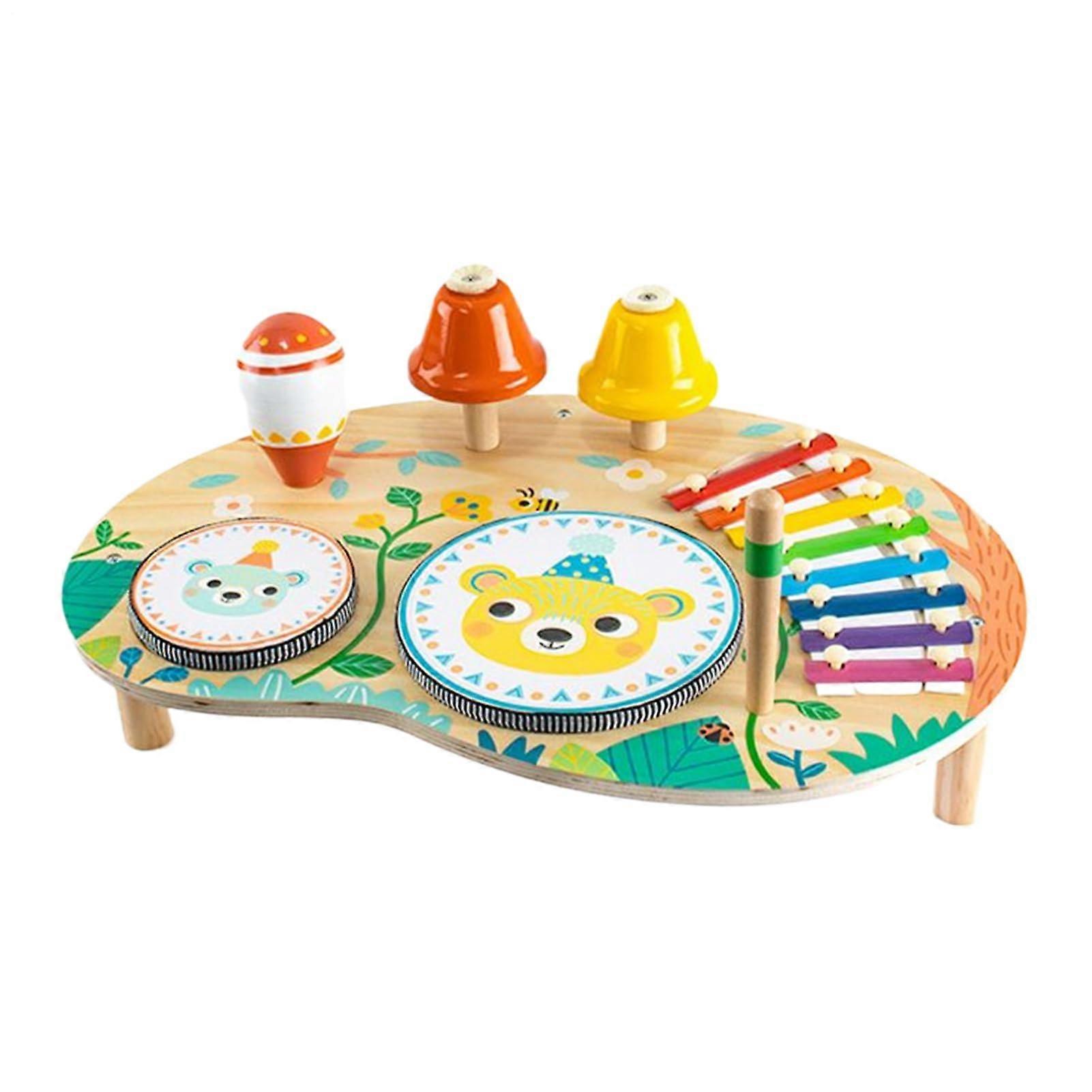 Kids Activity Table Wooden Toddler Sensory Toy, HandEye Coordination, Safe Material, 16.85 x 11.81 x 9.84 In