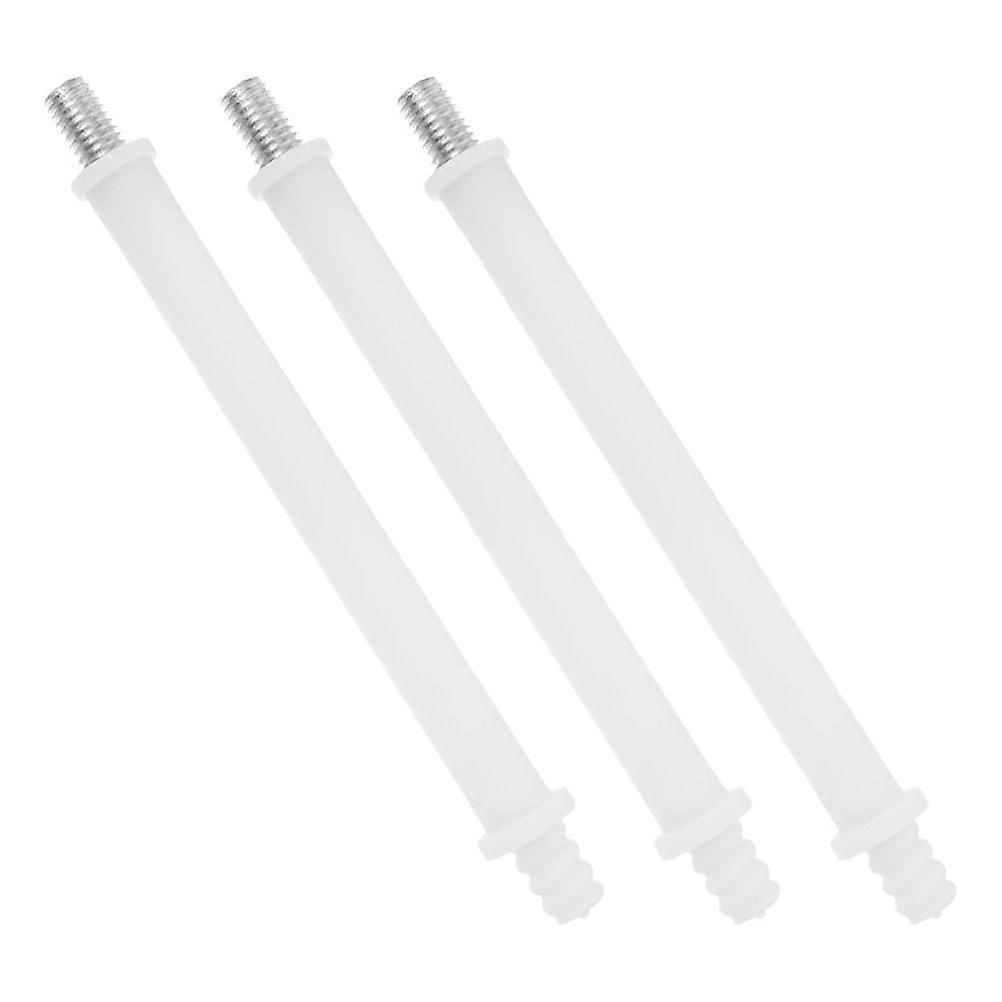 Durable Toilet Brush Handle Pole for Replacement 3Pcs White Plastic