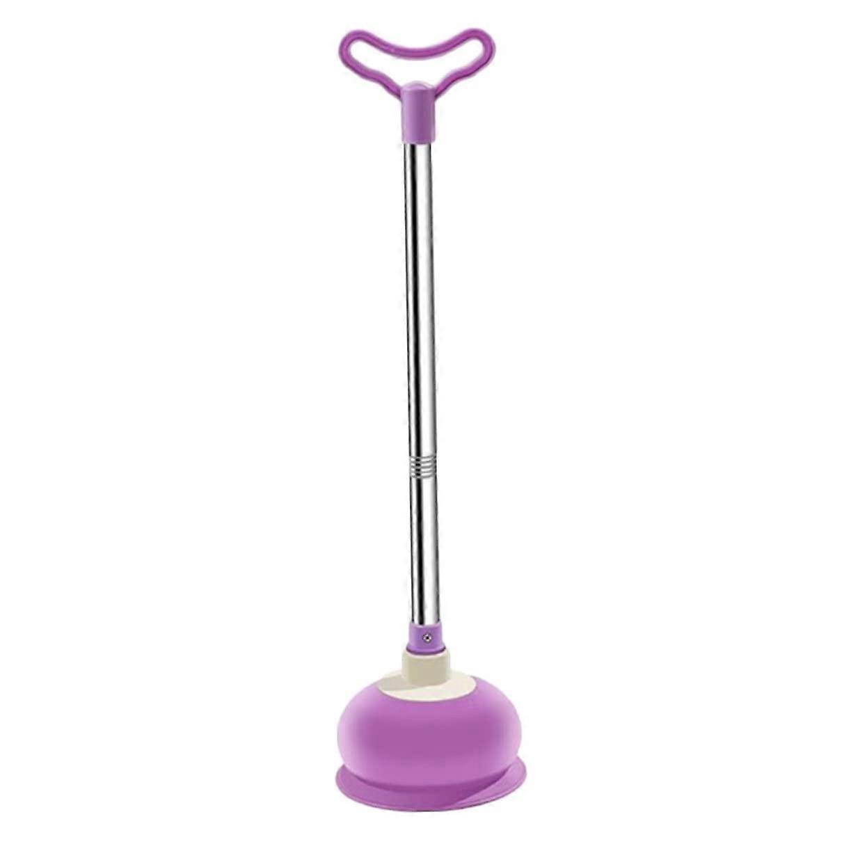 Rubber Toilet Plunger with Strong Suction Cup for Fast Bathroom and Sink Drain Unclogging Purple