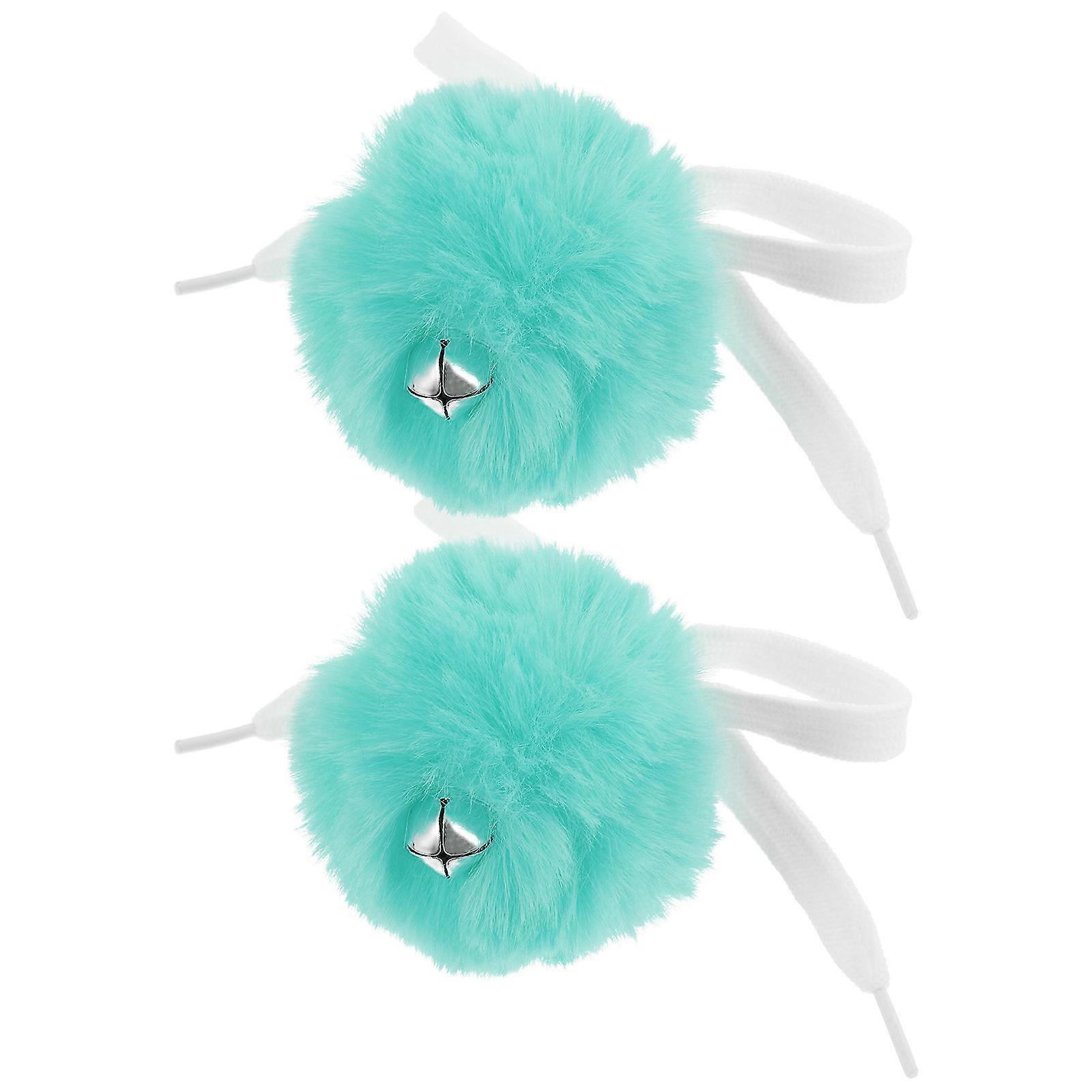 Green Roller Skate Pom Poms Artificial Wool Decorative Accessories 6Pcs